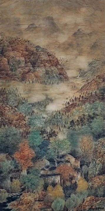 桃源秋色图（中国画，设色纸本，110×240cm，）2013年/